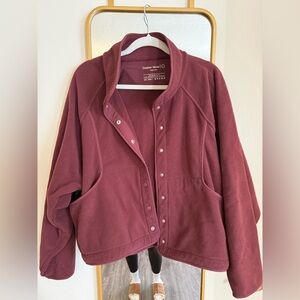 Outdoor Voices Women's Deep Red Fleece Jacket